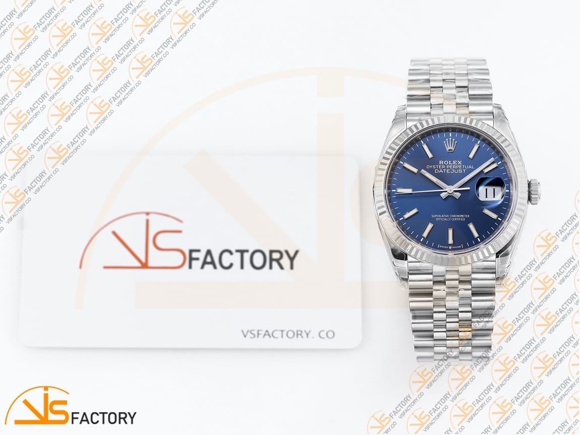 VSFactory (VSF) Rolex DateJust 36 126234 Blue Stick Dial 904L Steel Jubilee Bracelet VS3235 Movement - 图片 2