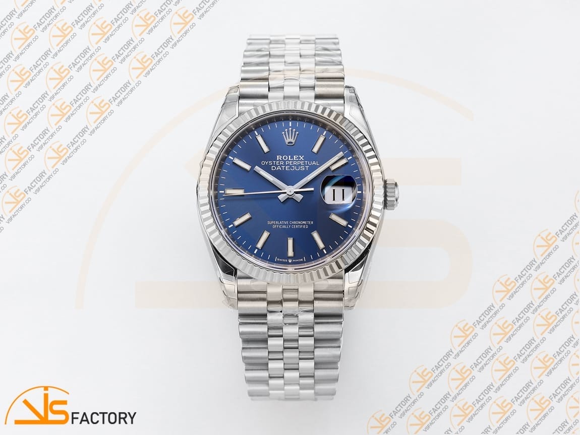 VSFactory (VSF) Rolex DateJust 36 126234 Blue Stick Dial 904L Steel Jubilee Bracelet VS3235 Movement - 图片 3