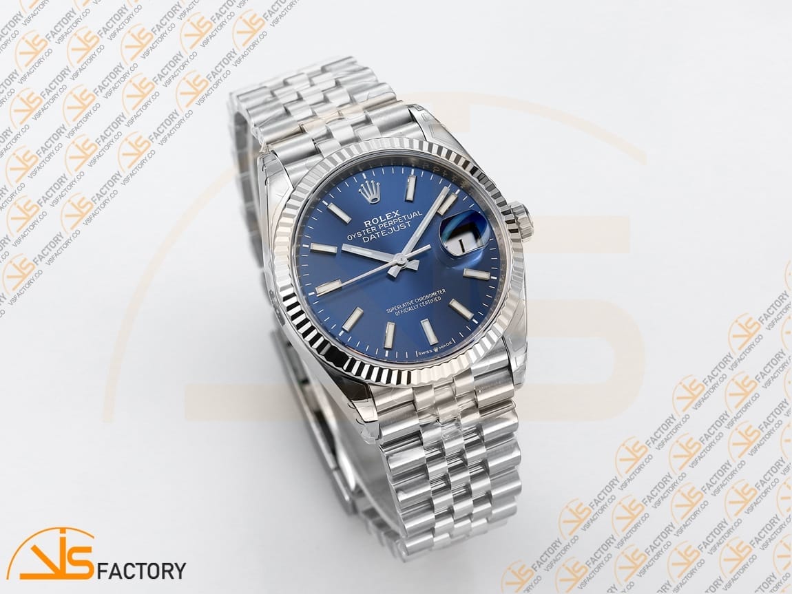 VSFactory (VSF) Rolex DateJust 36 126234 Blue Stick Dial 904L Steel Jubilee Bracelet VS3235 Movement - 图片 5