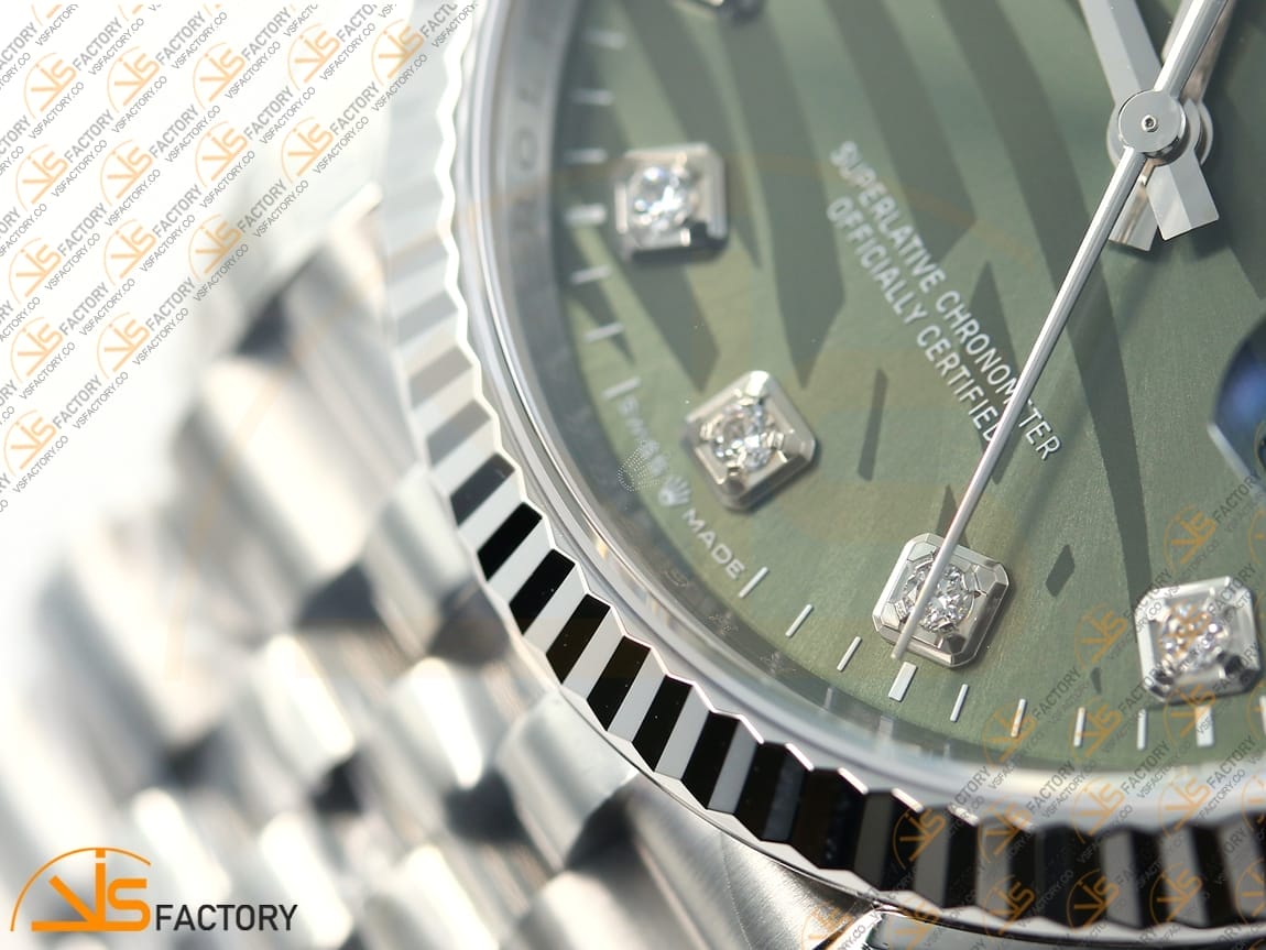 VSFactory (VSF) Rolex DateJust 36 126234 Green Leaf Diamonds Dial 904L Steel Jubilee Bracelet VS3235 Movement - 图片 7