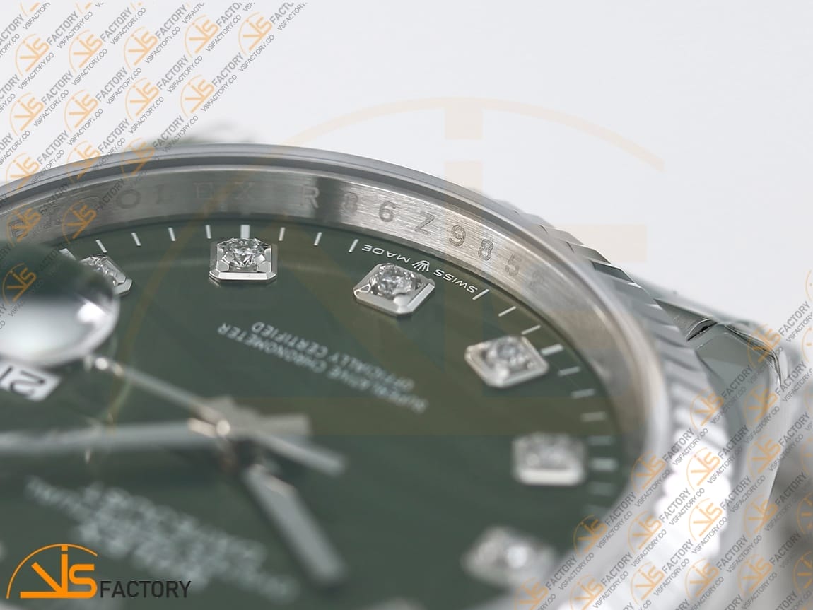 VSFactory (VSF) Rolex DateJust 36 126234 Green Leaf Diamonds Dial 904L Steel Jubilee Bracelet VS3235 Movement - 图片 9