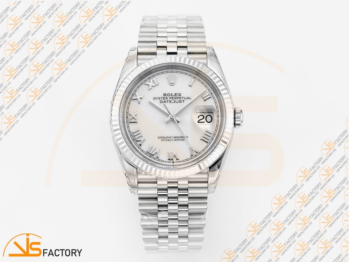 VSFactory (VSF) Rolex Datejust 36 126234 White Roman Dial – 904L Steel / VS3235 Movement - 图片 3