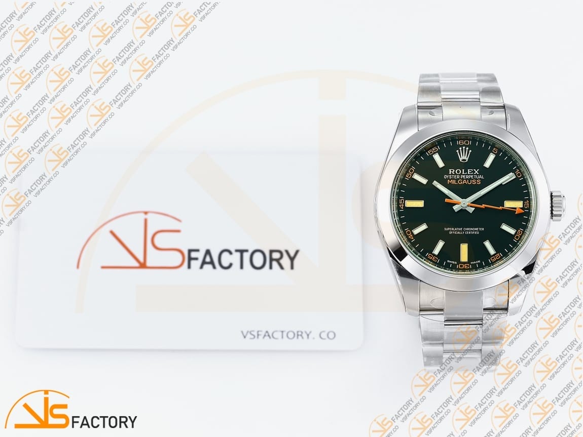 VSFactory (VSF) Rolex Milgauss 116400GV Black Dial 904L Steel SS Bracelet VS3131 Movement - 图片 2