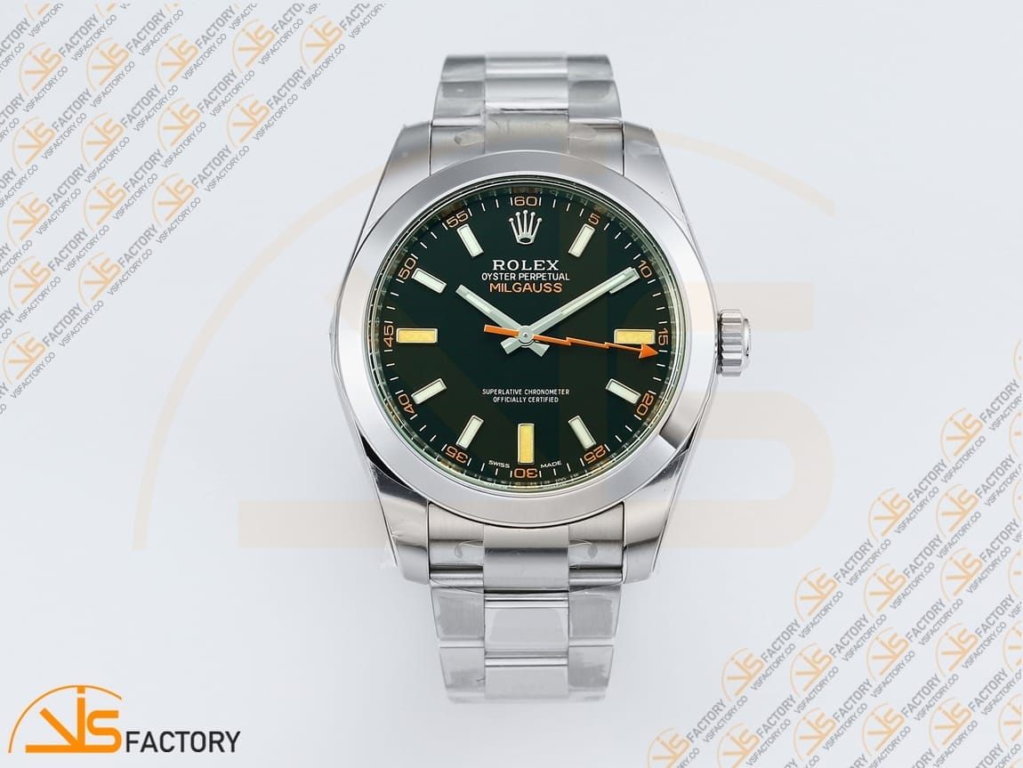 VSFactory (VSF) Rolex Milgauss 116400GV Black Dial 904L Steel SS Bracelet VS3131 Movement - 图片 3