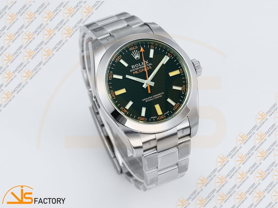 VSFactory (VSF) Rolex Milgauss 116400GV Black Dial 904L Steel SS Bracelet VS3131 Movement - 图片 5