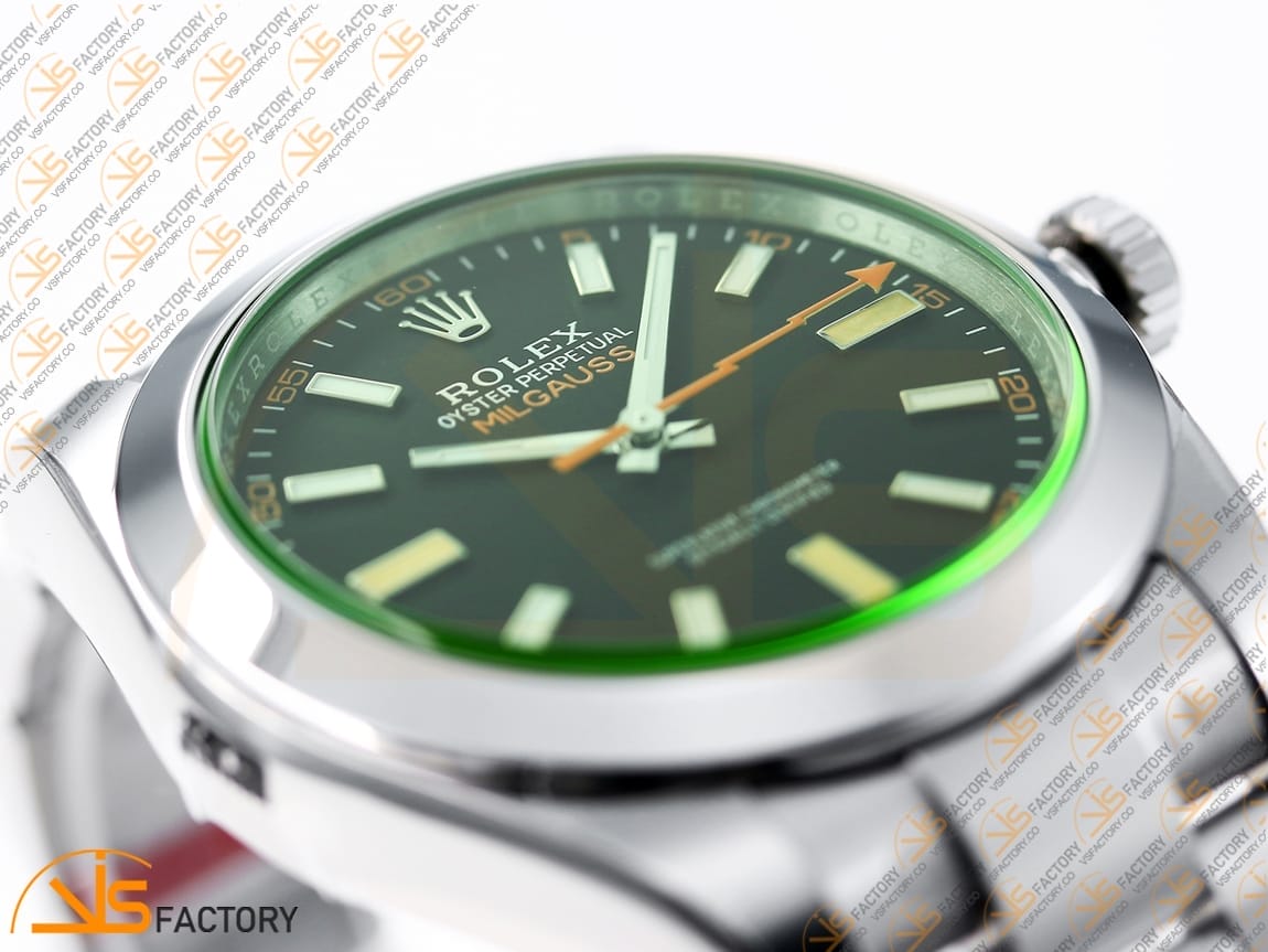 VSFactory (VSF) Rolex Milgauss 116400GV Black Dial 904L Steel SS Bracelet VS3131 Movement - 图片 6