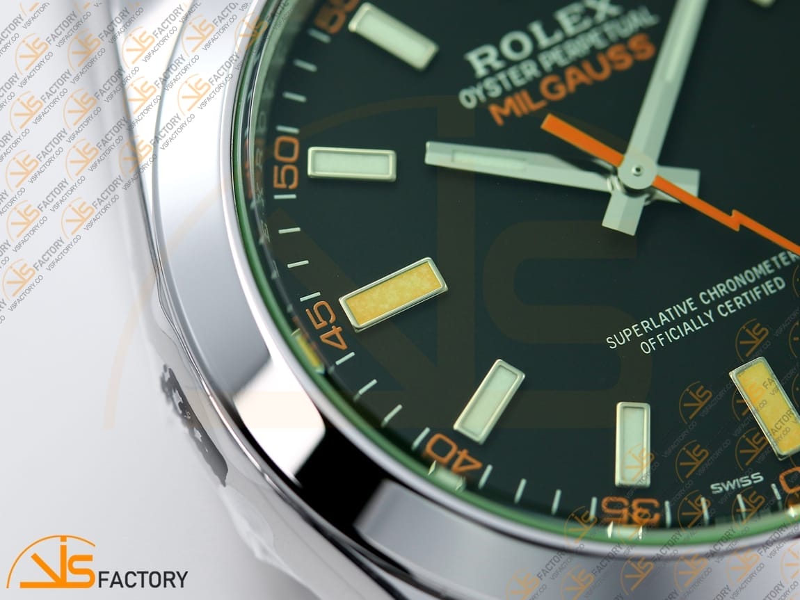 VSFactory (VSF) Rolex Milgauss 116400GV Black Dial 904L Steel SS Bracelet VS3131 Movement - 图片 10
