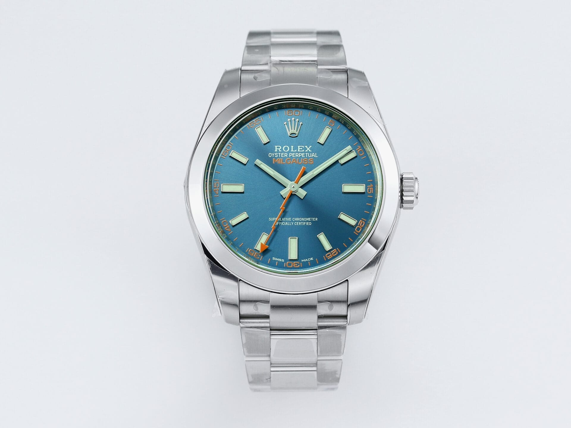 VSFactory (VSF) Rolex Milgauss 116400GV Blue Dial 904L Steel SS Bracelet VS3131 Movement