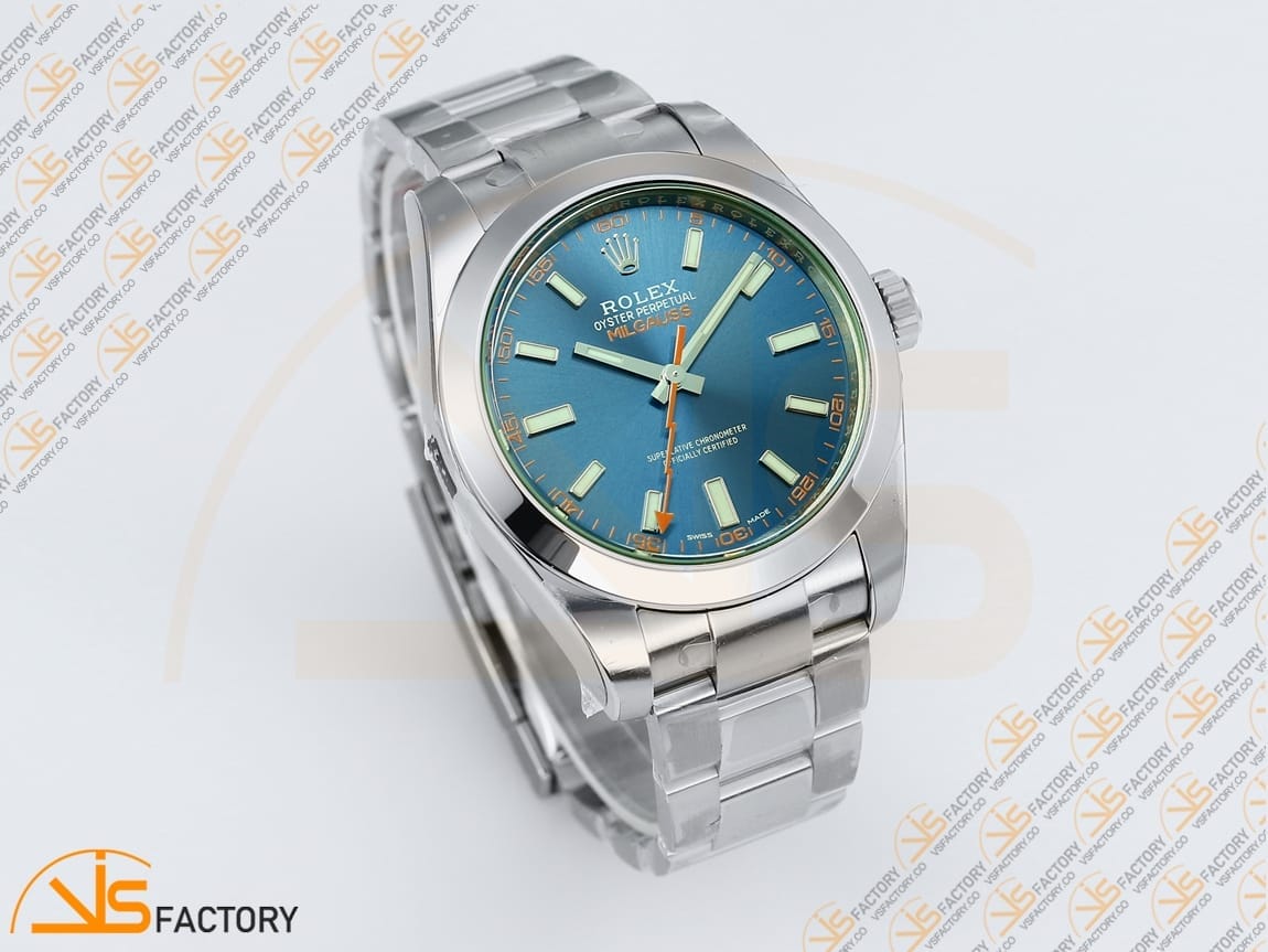 VSFactory (VSF) Rolex Milgauss 116400GV Blue Dial 904L Steel SS Bracelet VS3131 Movement - 图片 5