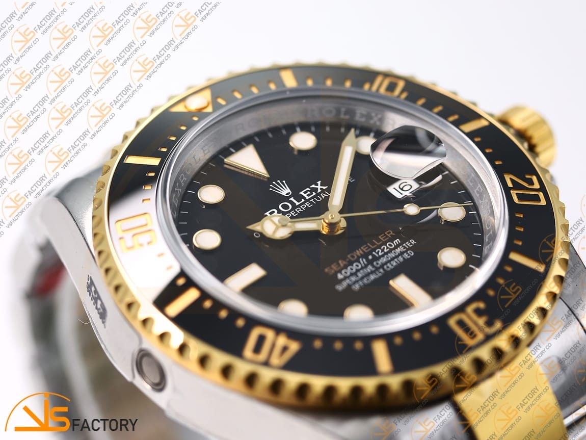 VSFactory (VSF) Rolex Sea-Dweller 126603 Black Dial 904L Steel and Yellow Gold Bracelet VS3235 Movement - 图片 6