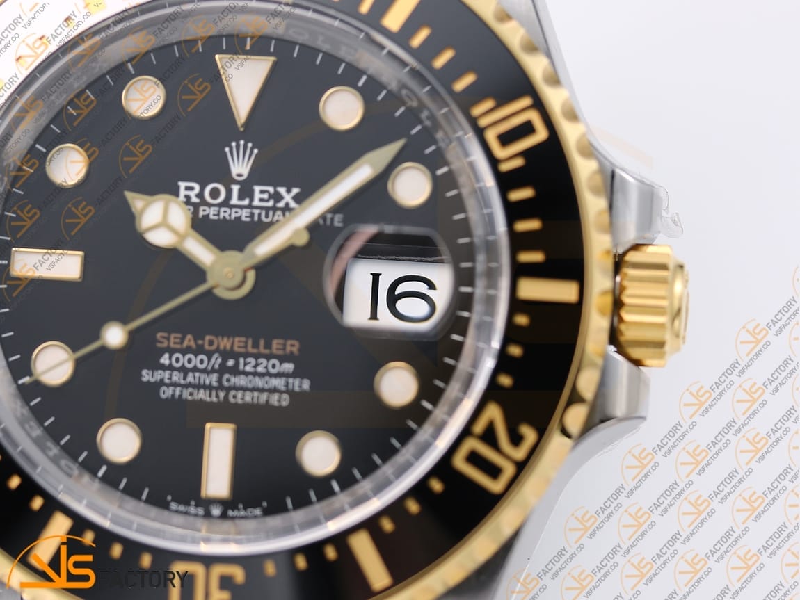 VSFactory (VSF) Rolex Sea-Dweller 126603 Black Dial 904L Steel and Yellow Gold Bracelet VS3235 Movement - 图片 8