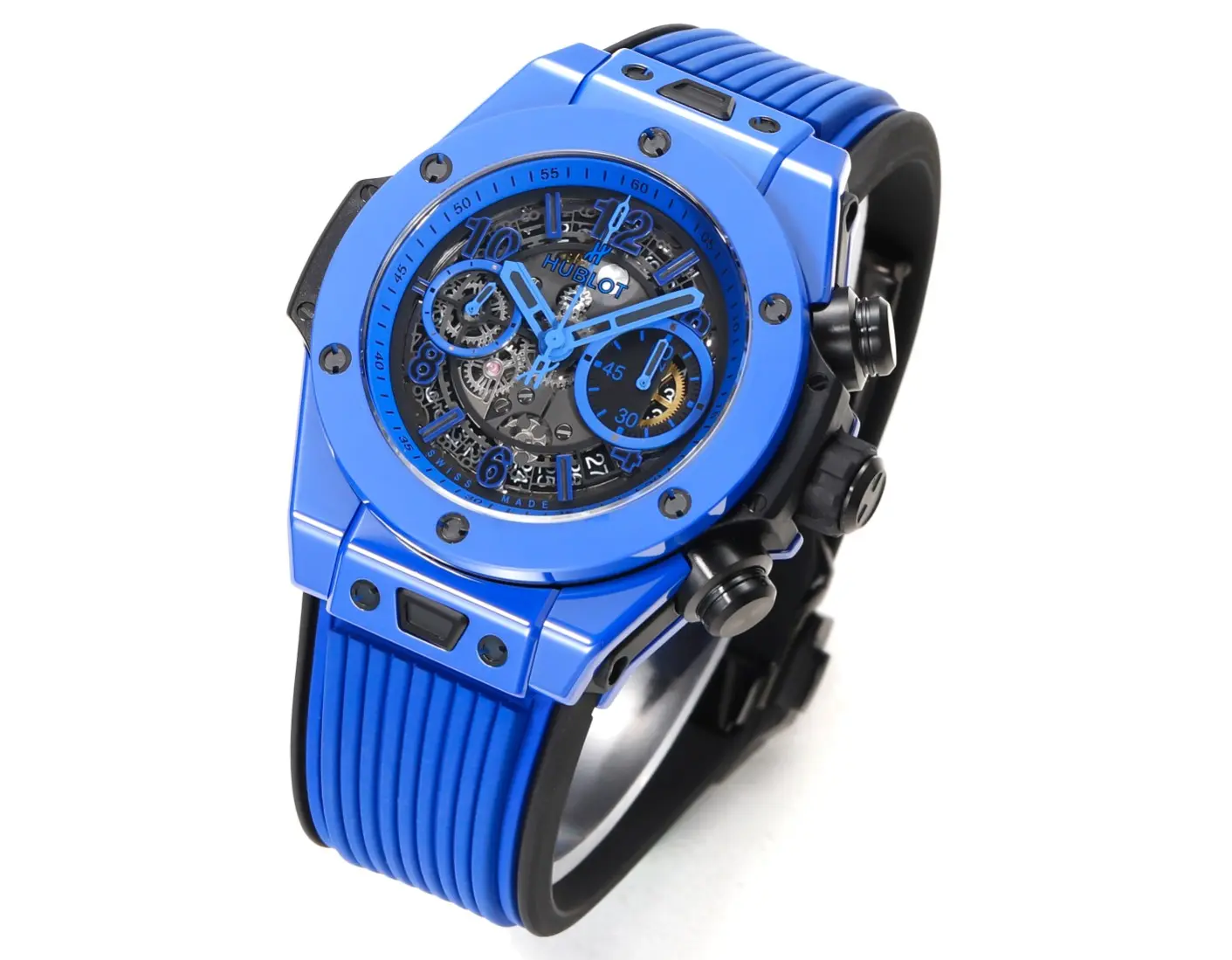 WWF Factory Hublot Big Bang Unico Blue Ceramic Chronograph Watch – 45mm Rubber Strap, Super Clone Edition - 图片 2