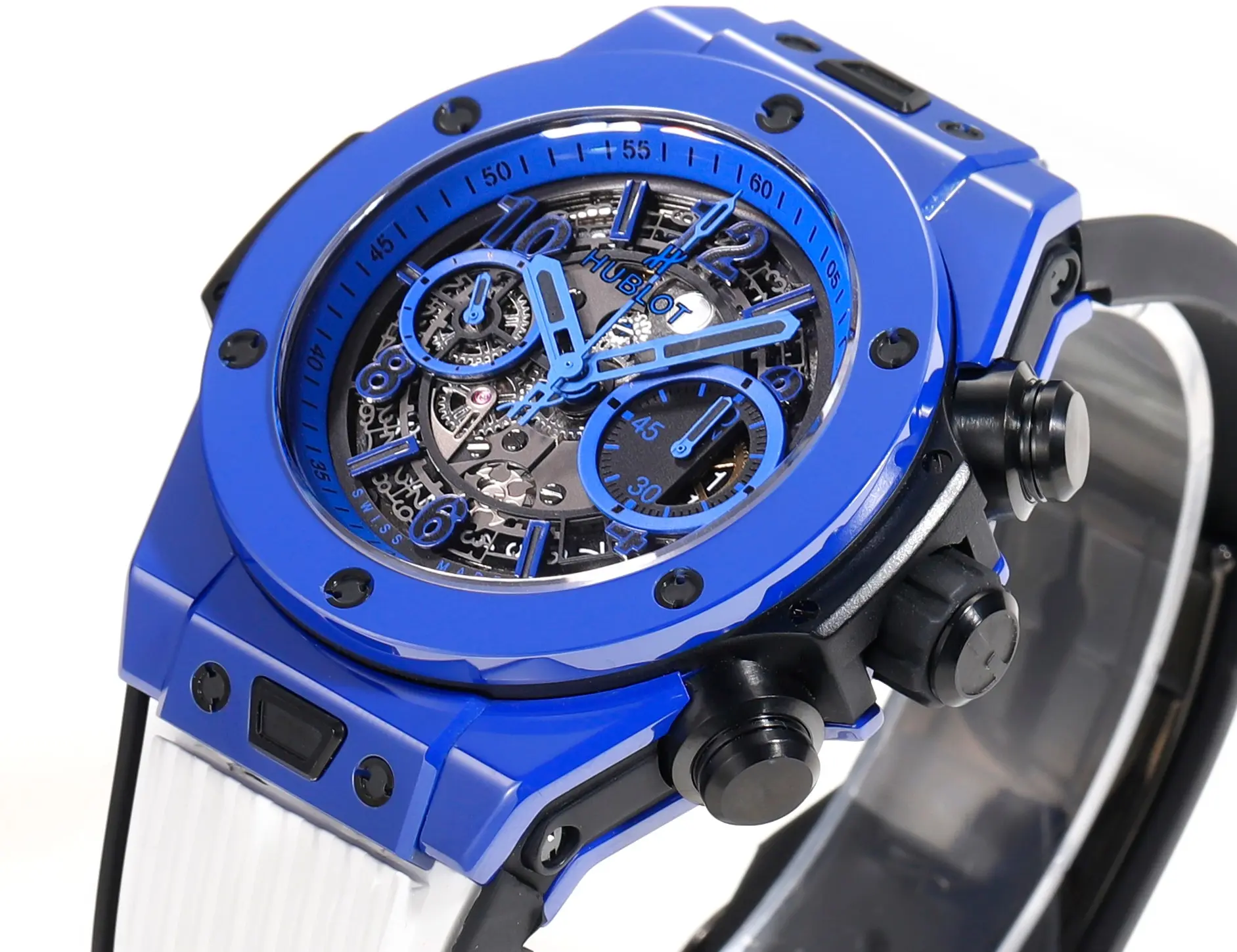 WWF Factory Hublot Big Bang Unico Blue Ceramic Watch – Automatic Chronograph with Rubber Strap | Super Clone Excellence - 图片 5