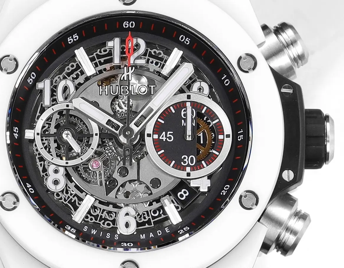 WWF Factory HUBLOT Big Bang Unico White Ceramic Chronograph Watch with Rubber Strap – Super Clone Edition - 图片 4