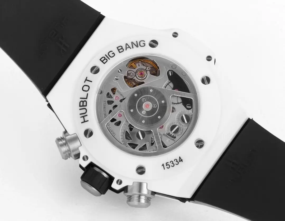 WWF Factory HUBLOT Big Bang Unico White Ceramic Chronograph Watch with Rubber Strap – Super Clone Edition - 图片 8