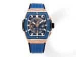 WWF Factory HUBLOT Spirit of Big Bang King Gold Blue Skeleton Dial Limited Edition Watch with Rubber Strap – Super Clone Excellence
