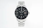 XF Factory TAG Heuer Series Watch – Silver Stainless Steel, Black Dial, Automatic Diver Style, 100m Waterproof, Super Clone Replica Edition