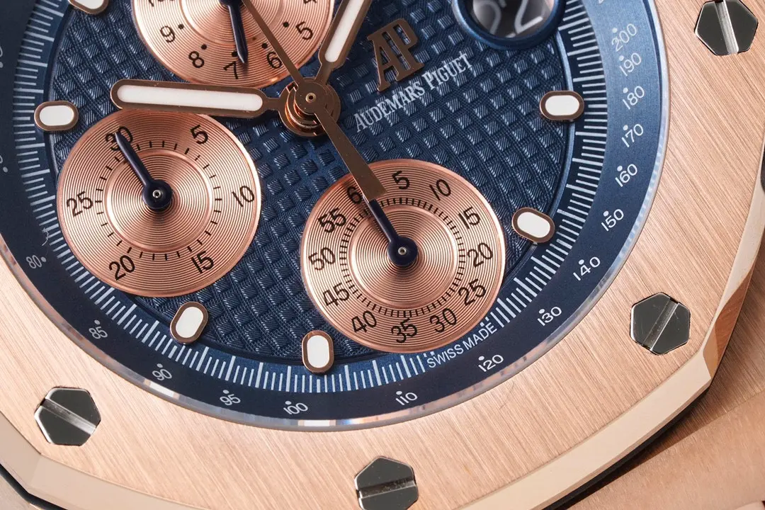 ZF Factory Audemars Piguet Royal Oak Offshore Rose Gold Blue Dial Chronograph – Super Clone Edition - 图片 5