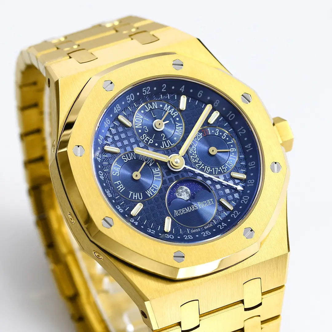ZF Factory Audemars Piguet Royal Oak Perpetual Calendar Blue Dial Yellow Gold Super Clone Luxury Watch - 图片 2
