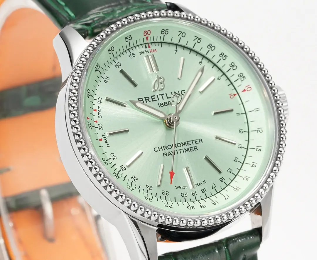 ZF Factory Breitling Navitimer Automatic Green Leather – Super Clone Watch - 图片 5