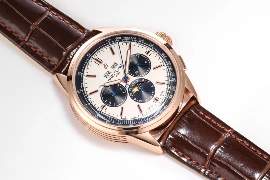 ZF Factory Breitling Premier B25 Chronograph Rose Gold Brown Leather – Super Clone Luxury Watch - 图片 5