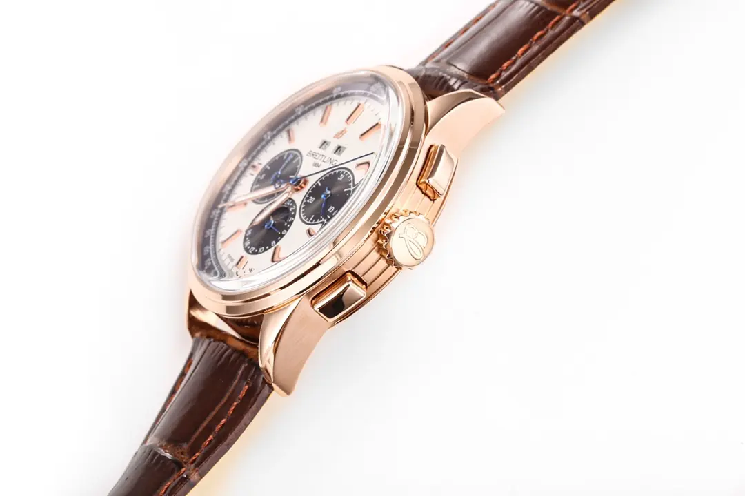 ZF Factory Breitling Premier B25 Chronograph Rose Gold Brown Leather – Super Clone Luxury Watch - 图片 7