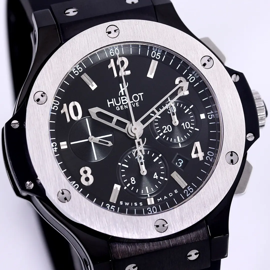 ZF Factory Hublot Big Bang 44mm Black Ceramic Chronograph Watch with Rubber Strap – Super Clone Quality - 图片 5