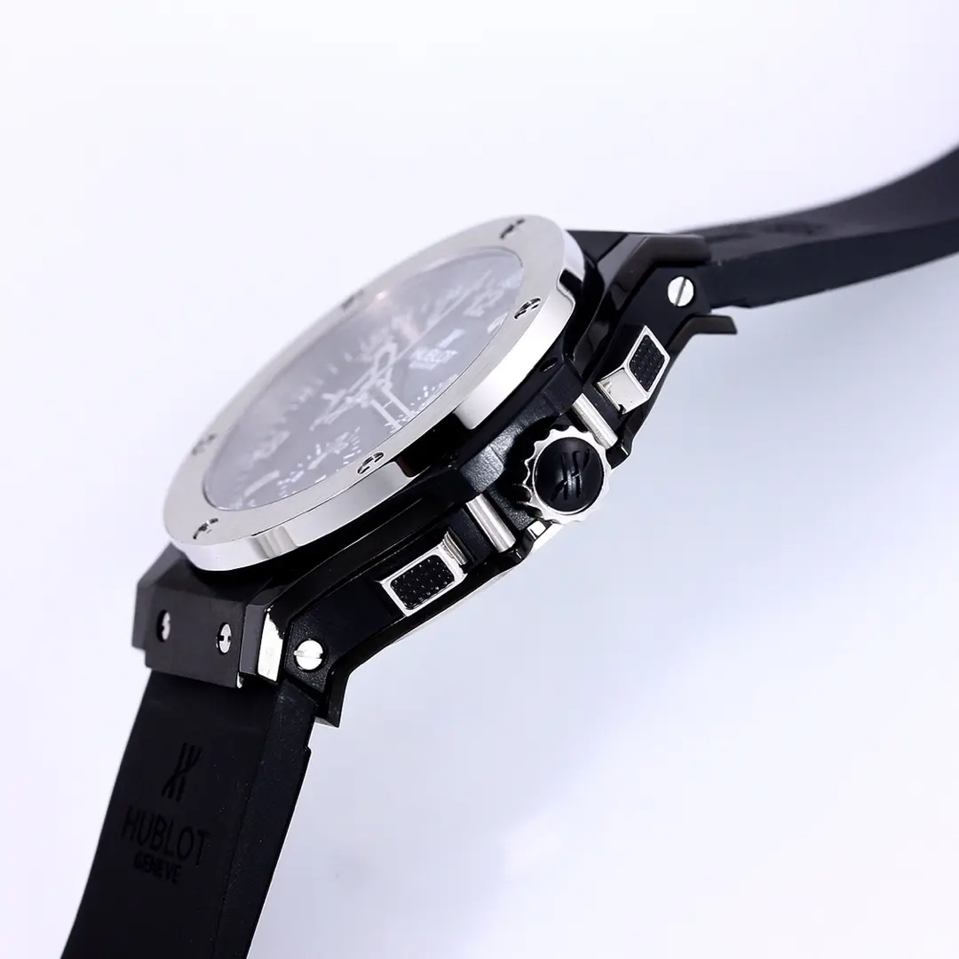 ZF Factory Hublot Big Bang 44mm Black Ceramic Chronograph Watch with Rubber Strap – Super Clone Quality - 图片 6