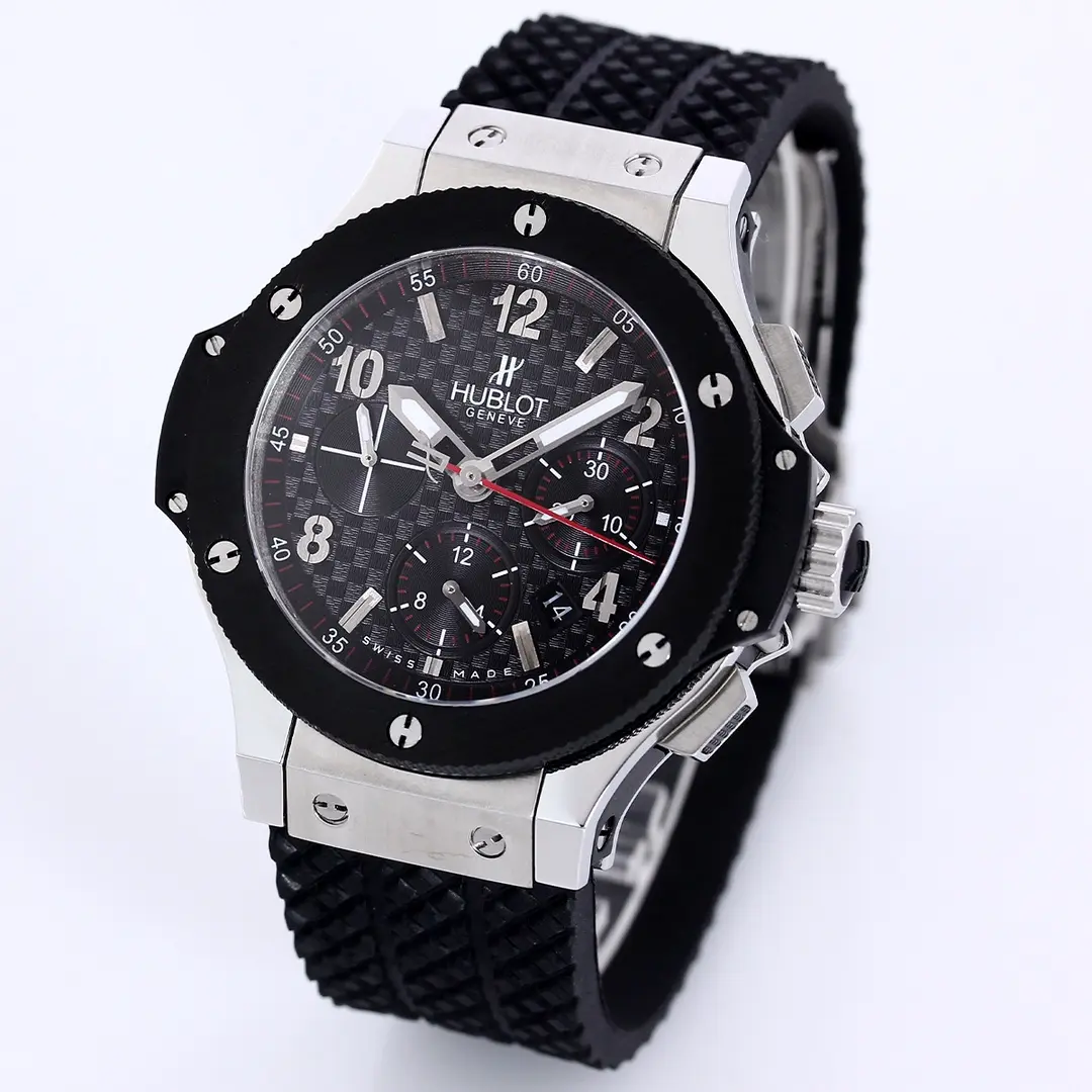 ZF Factory Hublot Big Bang 44mm Black Ceramic & Stainless Steel Chronograph Watch with Rubber Strap – Super Clone Edition - 图片 2
