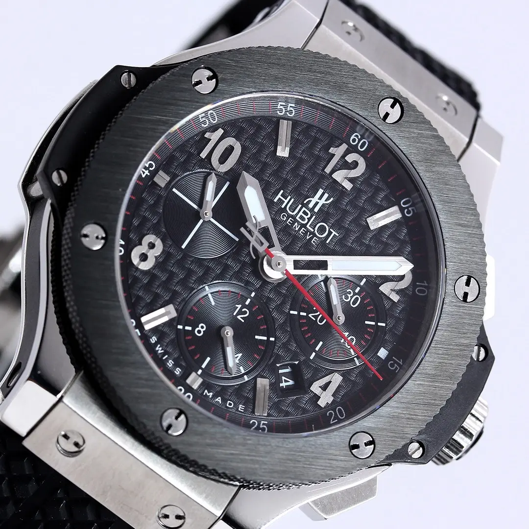 ZF Factory Hublot Big Bang 44mm Black Ceramic & Stainless Steel Chronograph Watch with Rubber Strap – Super Clone Edition - 图片 3