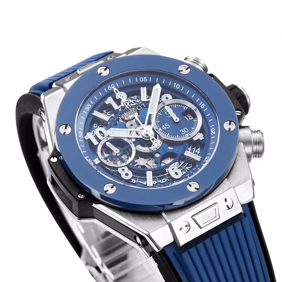 ZF Factory Hublot Big Bang Watch – Blue Chronograph with Skeleton Dial, Automatic Movement, Titanium Case, Super Clone Design - 图片 5