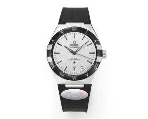 ZF Factory OMEGA Constellation Meteorite Watch Black Leather – Luxury VSF Watches
