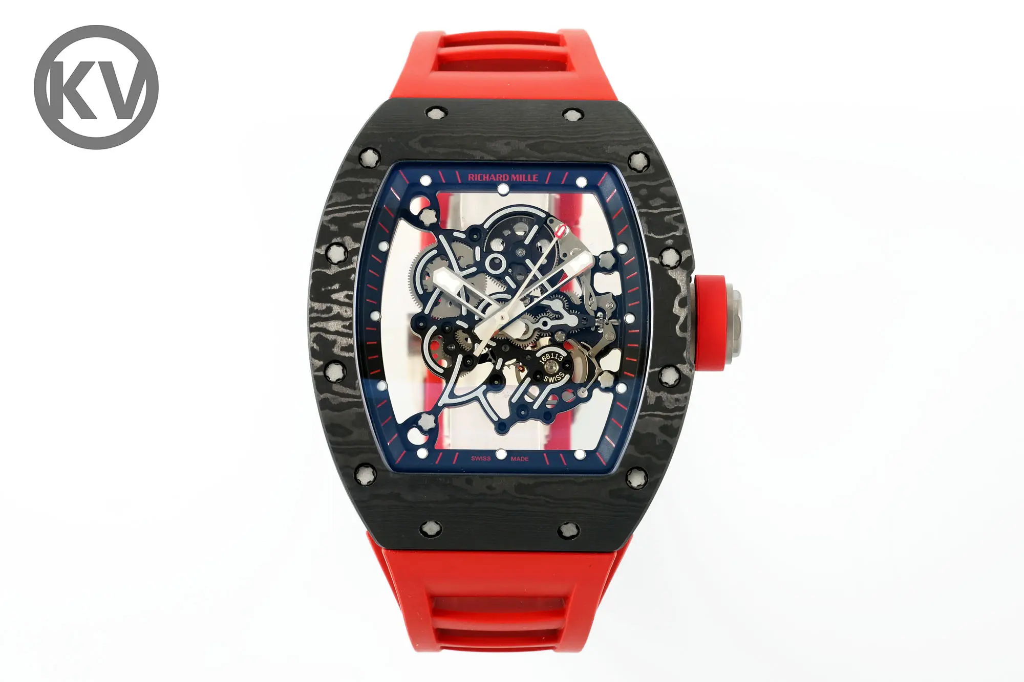 ZF Factory Richard Mille RM055 Skeleton Watch Red Strap – Premium Super Clone Edition