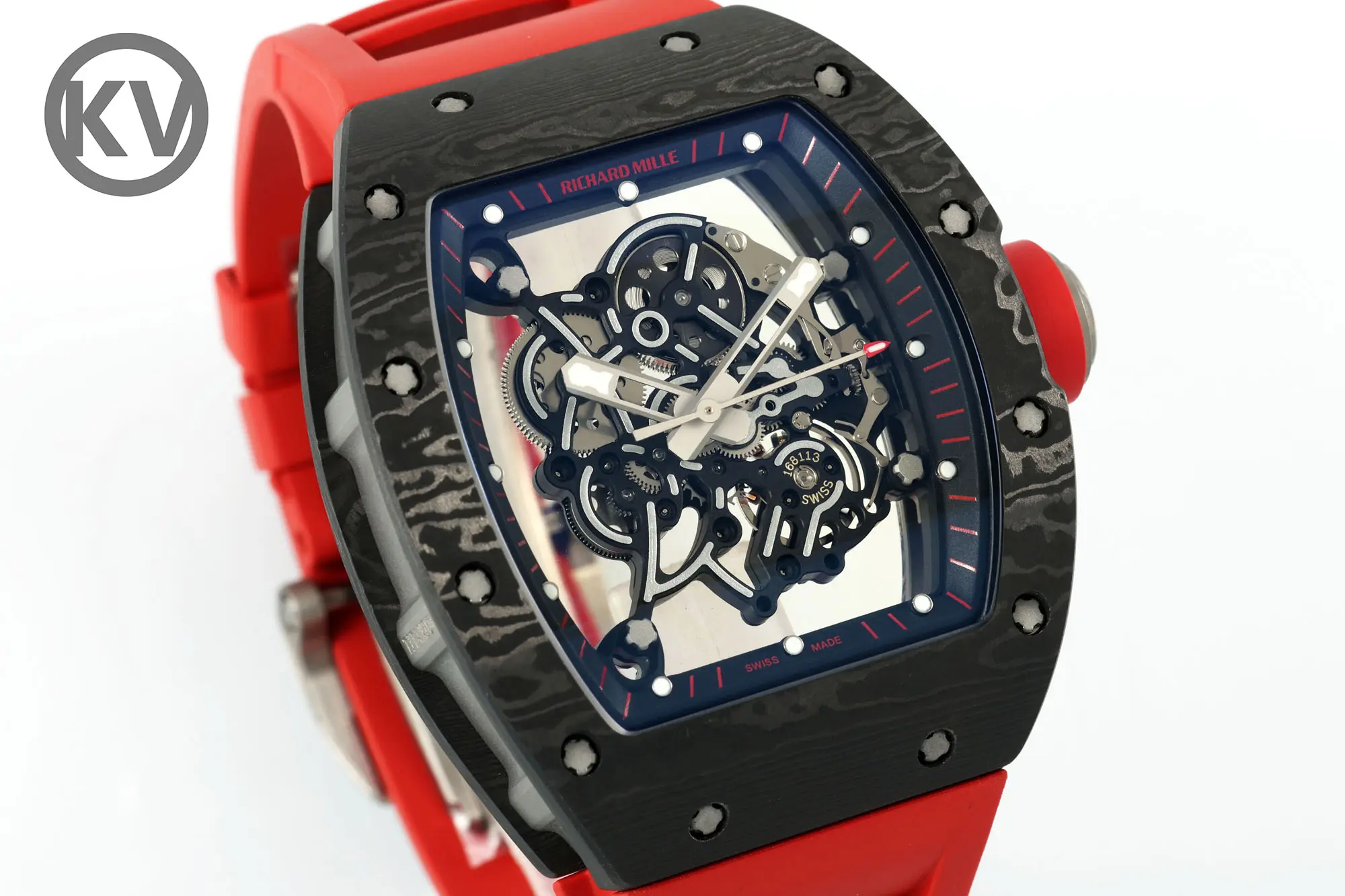 ZF Factory Richard Mille RM055 Skeleton Watch Red Strap – Premium Super Clone Edition - 图片 3
