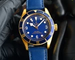 ZF Factory Tudor Black Bay 58 Blue Dial Gold-Tone Case Men’s Diver Watch with Navy Leather Strap