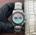 ZF Factory Tudor Black Bay Chrono Gradient Pink-to-Blue Dial Stainless Steel Bracelet Men’s Chronograph Watch