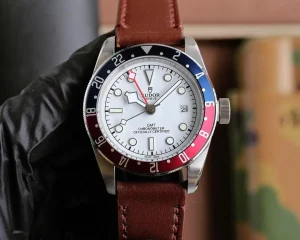 ZF Factory Tudor Black Bay GMT White Dial Red Blue Pepsi Bezel Brown Leather Strap Men’s Luxury Watch